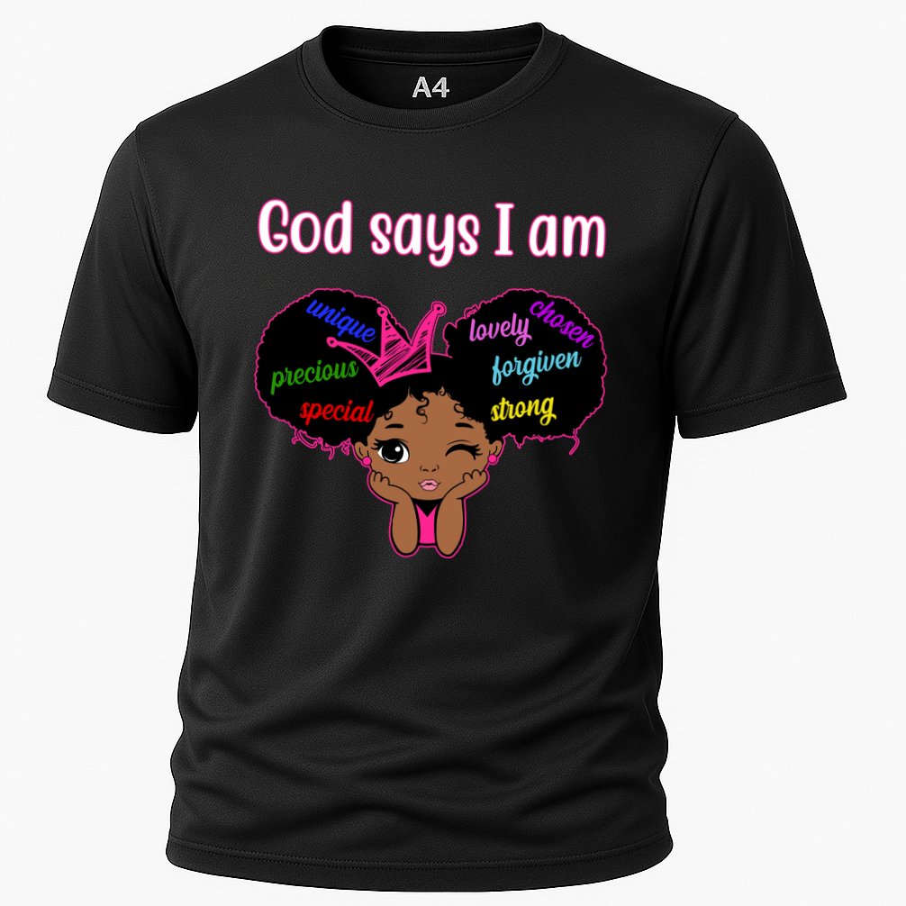 God Say I Am Black Female Cooling Performance Crew T-Shirt