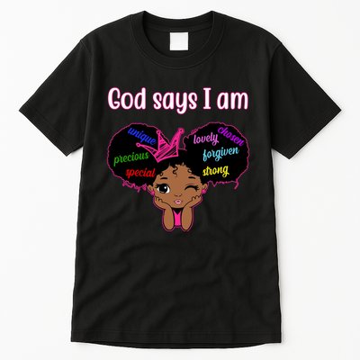 God Say I Am Black Female Tall T-Shirt
