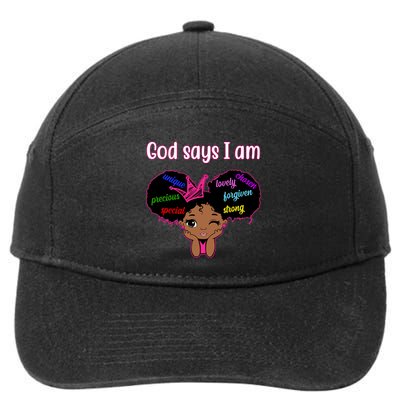 God Say I Am Black Female 7-Panel Snapback Hat