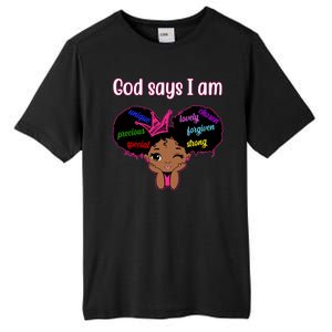 God Say I Am Black Female Tall Fusion ChromaSoft Performance T-Shirt