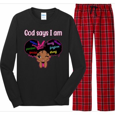 God Say I Am Black Female Long Sleeve Pajama Set