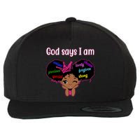 God Say I Am Black Female Wool Snapback Cap