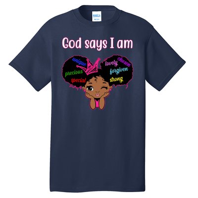 God Say I Am Black Female Tall T-Shirt