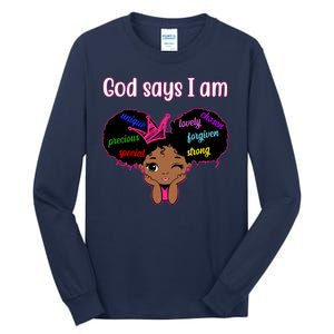 God Say I Am Black Female Tall Long Sleeve T-Shirt