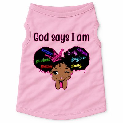 God Say I Am Black Female Doggie Tank