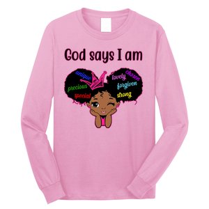 God Say I Am Black Female Long Sleeve Shirt