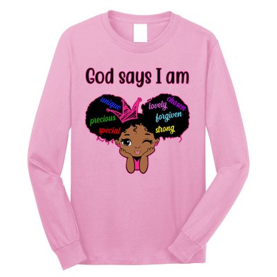 God Say I Am Black Female Long Sleeve Shirt