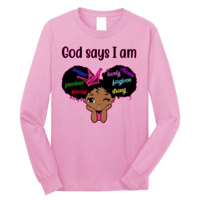 God Say I Am Black Female Long Sleeve Shirt