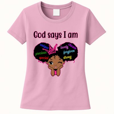 God Say I Am Black Female Womens T-Shirt
