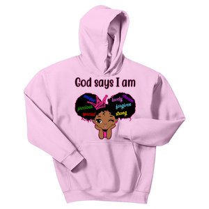 God Say I Am Black Female Kids Hoodie