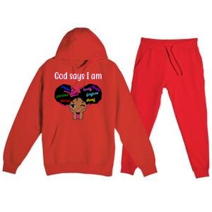 God Say I Am Black Female Premium Hooded Sweatsuit Set