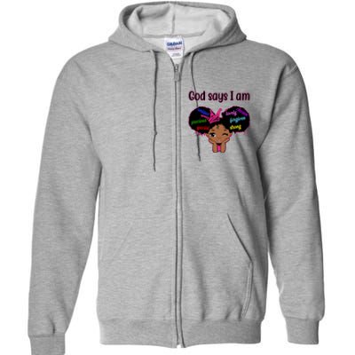 God Say I Am Black Female Full Zip Hoodie