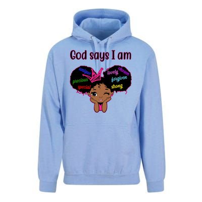 God Say I Am Black Female Unisex Surf Hoodie