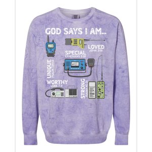 God Says I Am Ham Radio Lover Christian Colorblast Crewneck Sweatshirt