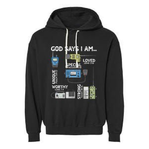 God Says I Am Ham Radio Lover Christian Garment-Dyed Fleece Hoodie