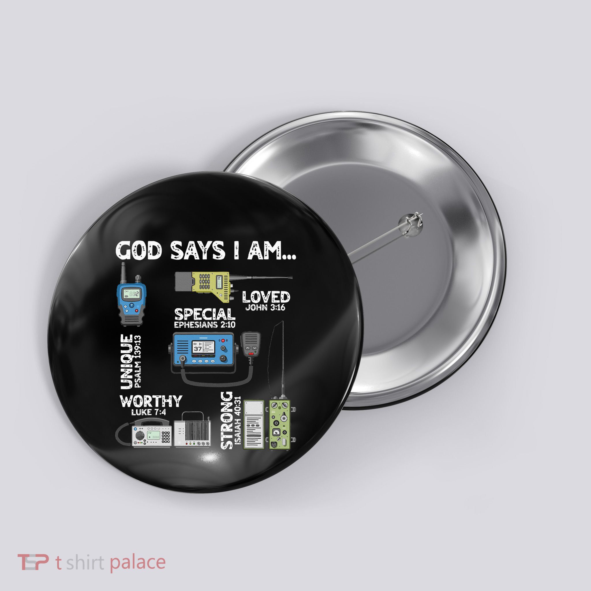 God Says I Am Ham Radio Lover Christian Button