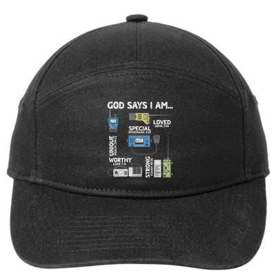 God Says I Am Ham Radio Lover Christian 7-Panel Snapback Hat