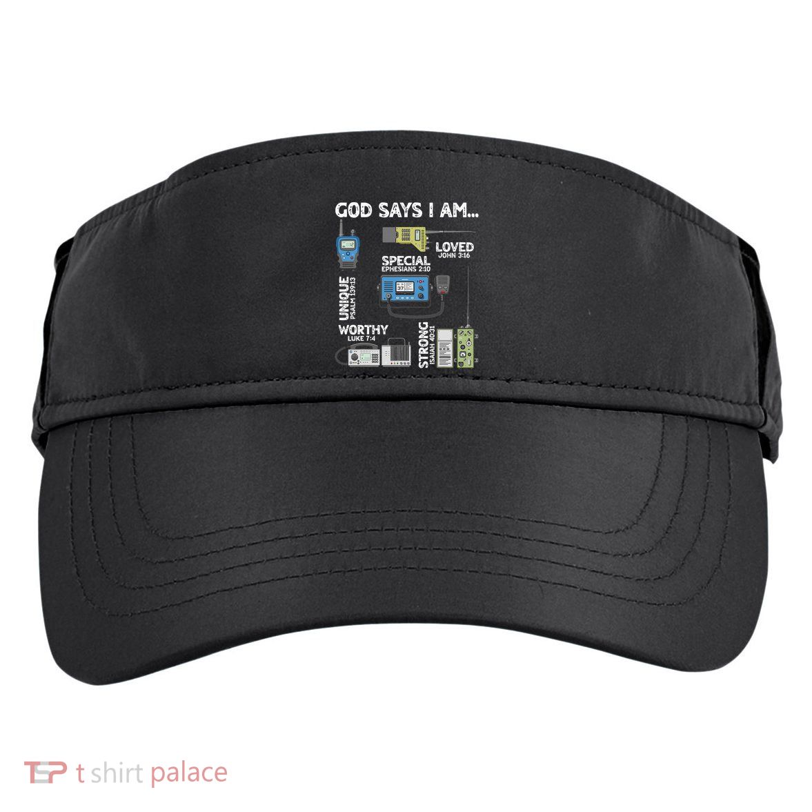 God Says I Am Ham Radio Lover Christian Adult Drive Performance Visor