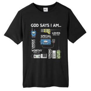 God Says I Am Ham Radio Lover Christian Tall Fusion ChromaSoft Performance T-Shirt