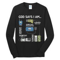 God Says I Am Ham Radio Lover Christian Tall Long Sleeve T-Shirt