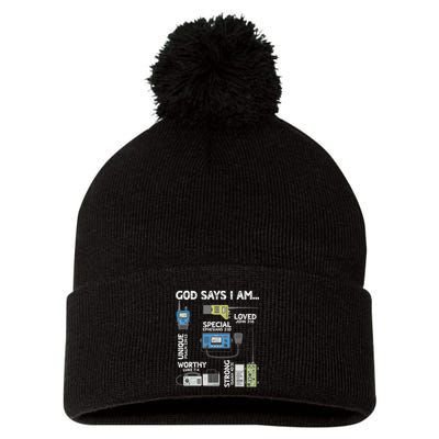 God Says I Am Ham Radio Lover Christian Pom Pom 12in Knit Beanie