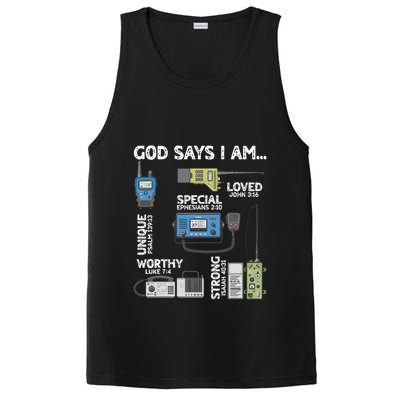 God Says I Am Ham Radio Lover Christian PosiCharge Competitor Tank