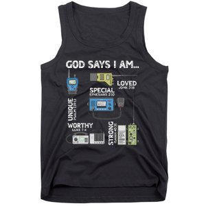 God Says I Am Ham Radio Lover Christian Tank Top