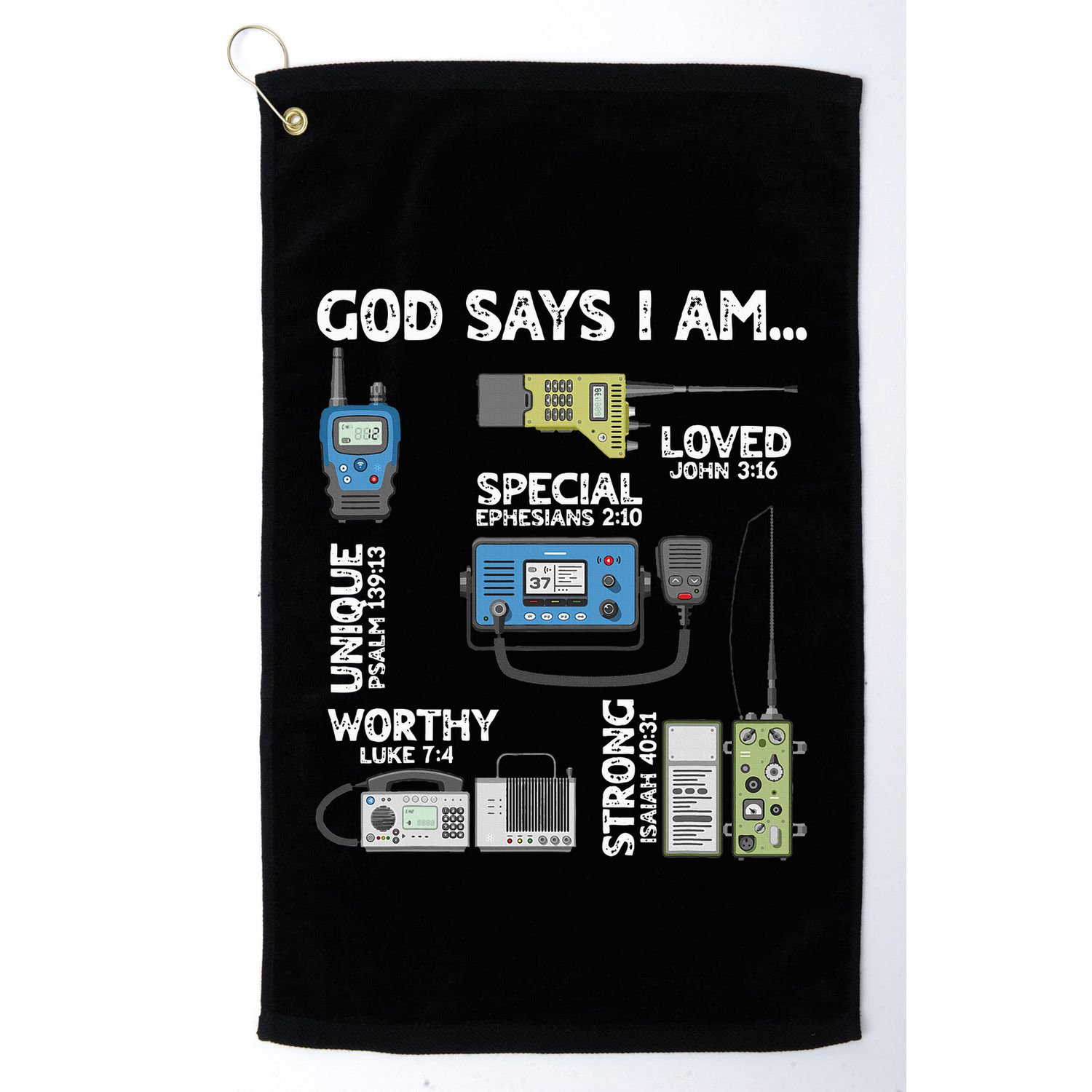 God Says I Am Ham Radio Lover Christian Golf Towel