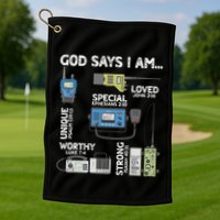 God Says I Am Ham Radio Lover Christian Golf Towel