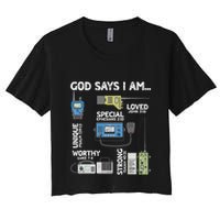 God Says I Am Ham Radio Lover Christian Crop Top