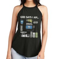 God Says I Am Ham Radio Lover Christian Women's Perfect Tri Rocker Tank