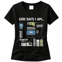 God Says I Am Ham Radio Lover Christian Womens T-Shirt