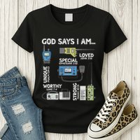 God Says I Am Ham Radio Lover Christian Womens T-Shirt