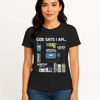God Says I Am Ham Radio Lover Christian Womens T-Shirt