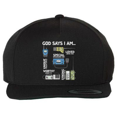 God Says I Am Ham Radio Lover Christian Wool Snapback Cap