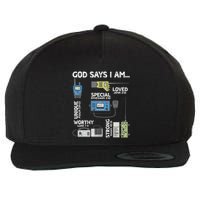 God Says I Am Ham Radio Lover Christian Wool Snapback Cap
