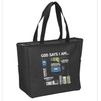 God Says I Am Ham Radio Lover Christian Zip Tote Bag