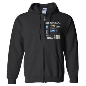 God Says I Am Ham Radio Lover Christian Full Zip Hoodie