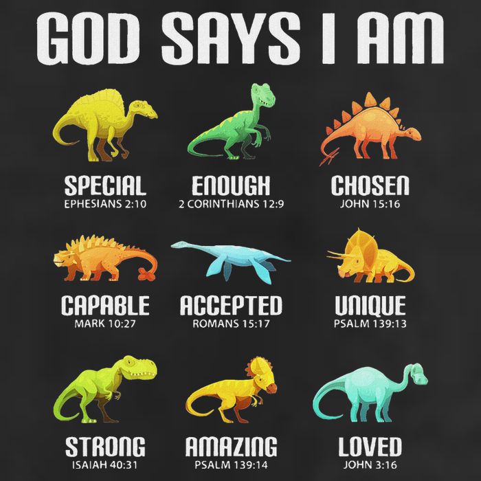 God Says I Am Dinosaurs Christian Cool Comfort Performance Bucket Hat