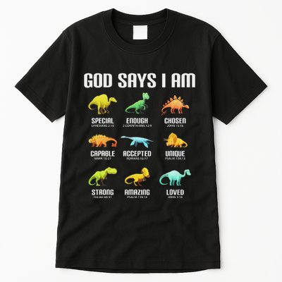 God Says I Am Dinosaurs Christian Tall T-Shirt