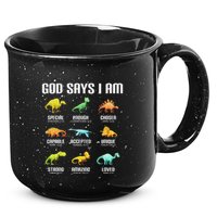 God Says I Am Dinosaurs Christian 15oz Campfire Ceramic Mug