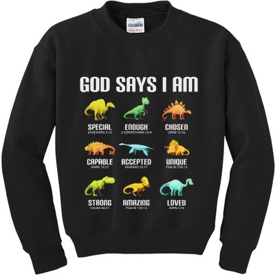 God Says I Am Dinosaurs Christian Kids Sweatshirt