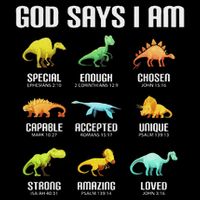 God Says I Am Dinosaurs Christian Short Acrylic Beanie