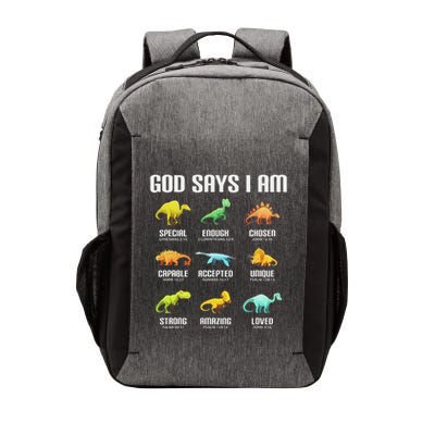 God Says I Am Dinosaurs Christian Vector Backpack