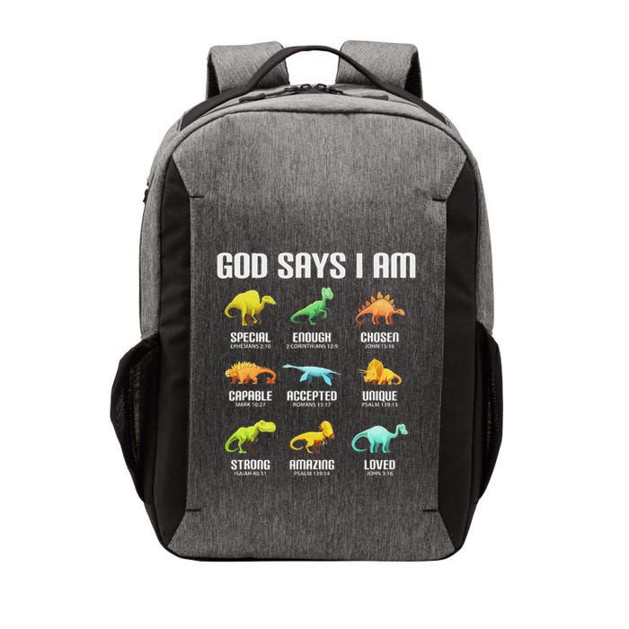 God Says I Am Dinosaurs Christian Vector Backpack
