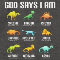 God Says I Am Dinosaurs Christian Vector Backpack