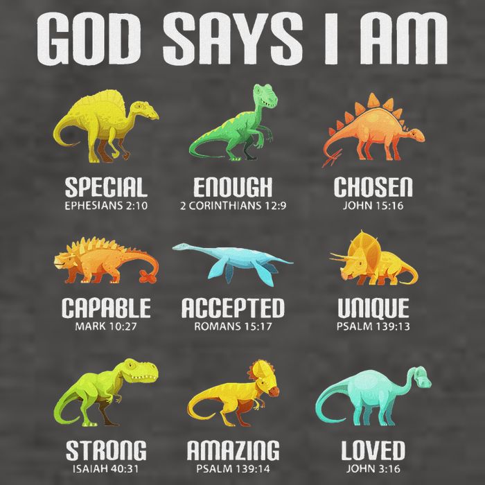 God Says I Am Dinosaurs Christian Vector Backpack