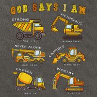 God Says I Am Construction Bible Verse Truck Cotton Canvas Backpack