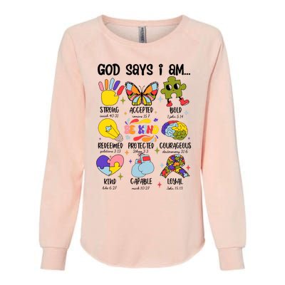 God Says I Am.. Christian Inspiration Retro Natural Infant Womens California Wash Sweatshirt