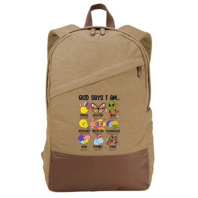 God Says I Am.. Christian Inspiration Retro Natural Infant Cotton Canvas Backpack